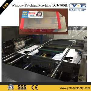 PLC Control Carton Box Window Patching Machine with Angle Cutting